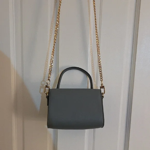Nine West Grey Mini Bag with Gold Chain NWOT - Picture 7 of 7
